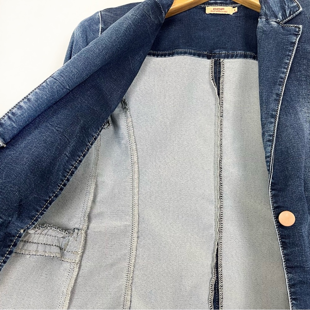 Women's‎ Classic Blue Denim Jacket Blazer Size Small - Picture 5 of 13